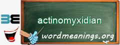 WordMeaning blackboard for actinomyxidian